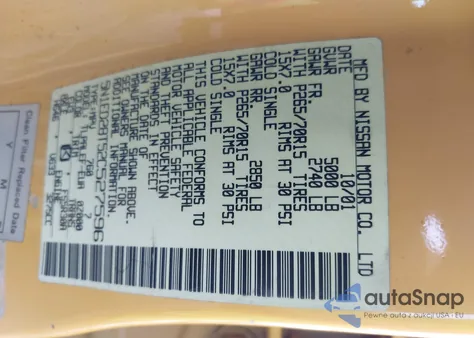 2002 Nissan Xterra Xe from USA, damaged, VIN 5N1ED28T52C527596